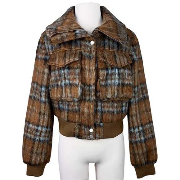 7 For All Mankind Jackets & Blazers - 7 For All Mankind plaid bomber jacket size XS